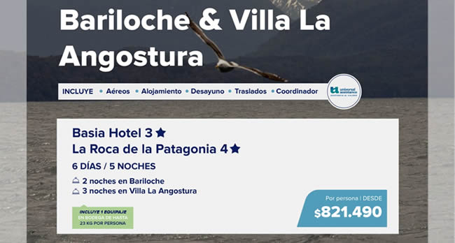 Viajes a Bariloche y Villa Las Angostura
